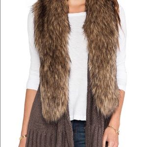 BB Dakota fur neck sweater vest